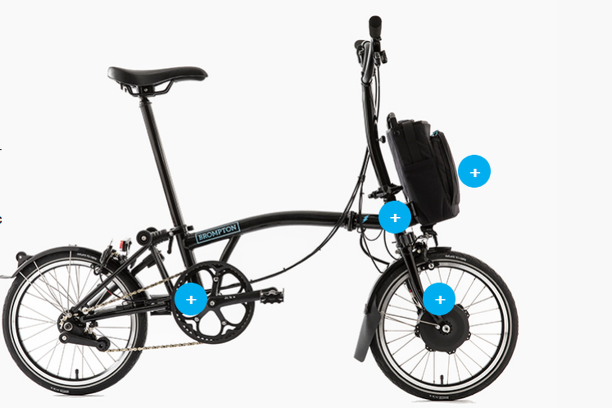 Brompton elektrik dirancang bersama dengan Williams Advanced Engineering -yang berpengalaman di dalam ajang Formula E. Penambahan beberapa komponen listrik memungkinkan sepeda ini melaju hingga kecepatan 24 kilometer per jam.  