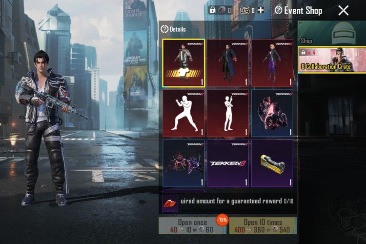 Menu pembelian Tekken 8 Collaboration Crate di PUBG Mobile.