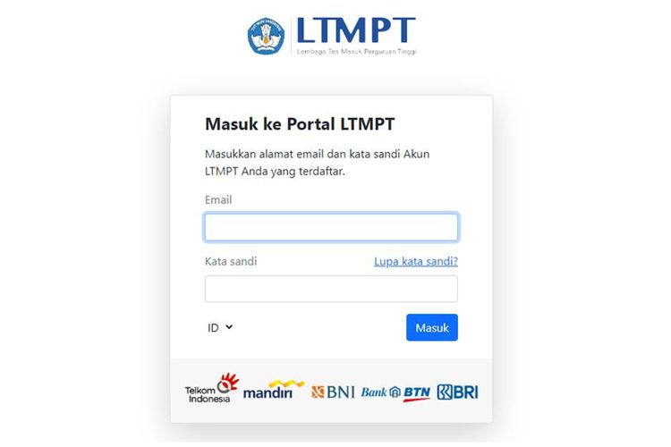 Tangkapan layar portal LTMPT