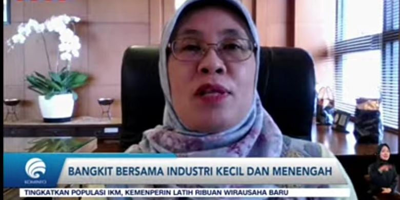 Direktur Jenderal Industri Kecil, Menengah, dan Aneka (IKMA) Kementerian Perindustrian Reni Yanita  dalam Forum Merdeka Barat (FMB) 9 ?Upakarti, Menguatkan Industri Kecil dan Menengah Indonesia? yang disiarkan secara virtual oleh Kominfo, Senin (8/8/2022). (Tangkapan layar)