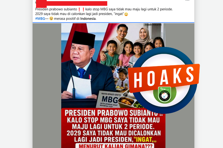 INFOGRAFIK: Hoaks Prabowo Tidak Maju Pilpres 2029 jika MBG Dihentikan