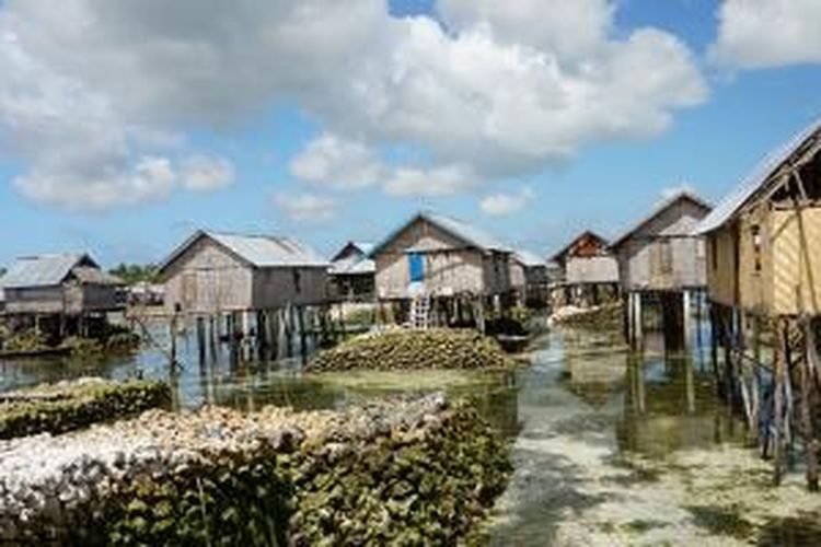 Perkampungan Suku Bajo di Wakatobi, Sulawesi Tenggara, Jumat (8/8/2015).