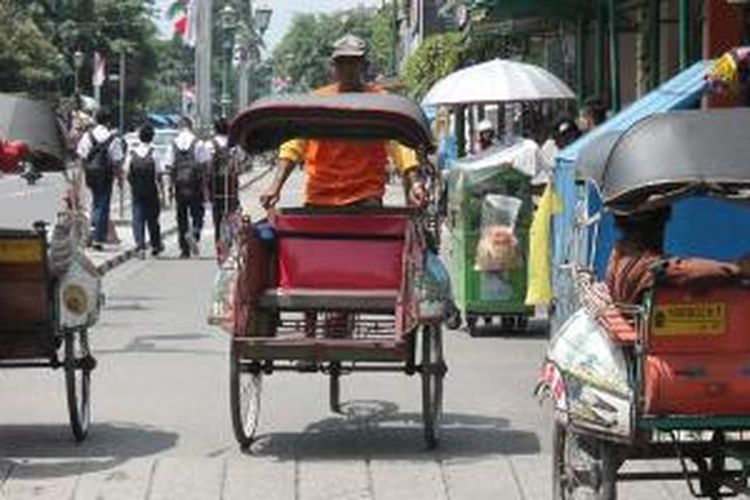 Becak yang membuat rindu untuk selalu kembali ke Yogyakarta.