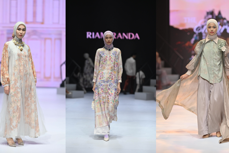 Sejumlah merek modest fesyen lokal menampilkan koleksi baju Lebaran di ajang Plaza Indonesia Fashion Week (PIFW) 2024 di Mal Plaza Indonesia, Jakarta, Minggu (3/3/2024).