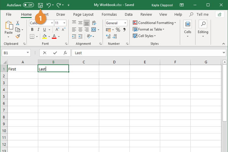 cara simpan workbook excel 