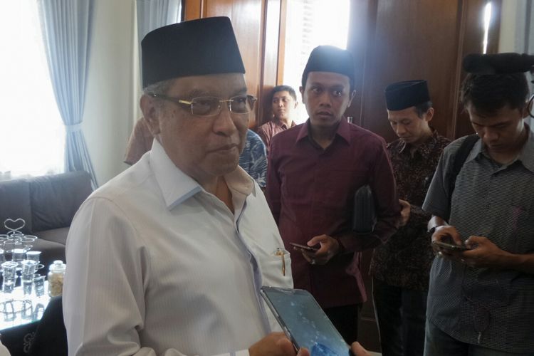 Ketua Umum Pengurus Besar Nahdlatul Ulama (PBNU) Said Aqil Siradj saat ditemui di Pesantren Al-Tsaqafah, Jagakarsa, Jakarta Selatan, Kamis (31/8/2017).  