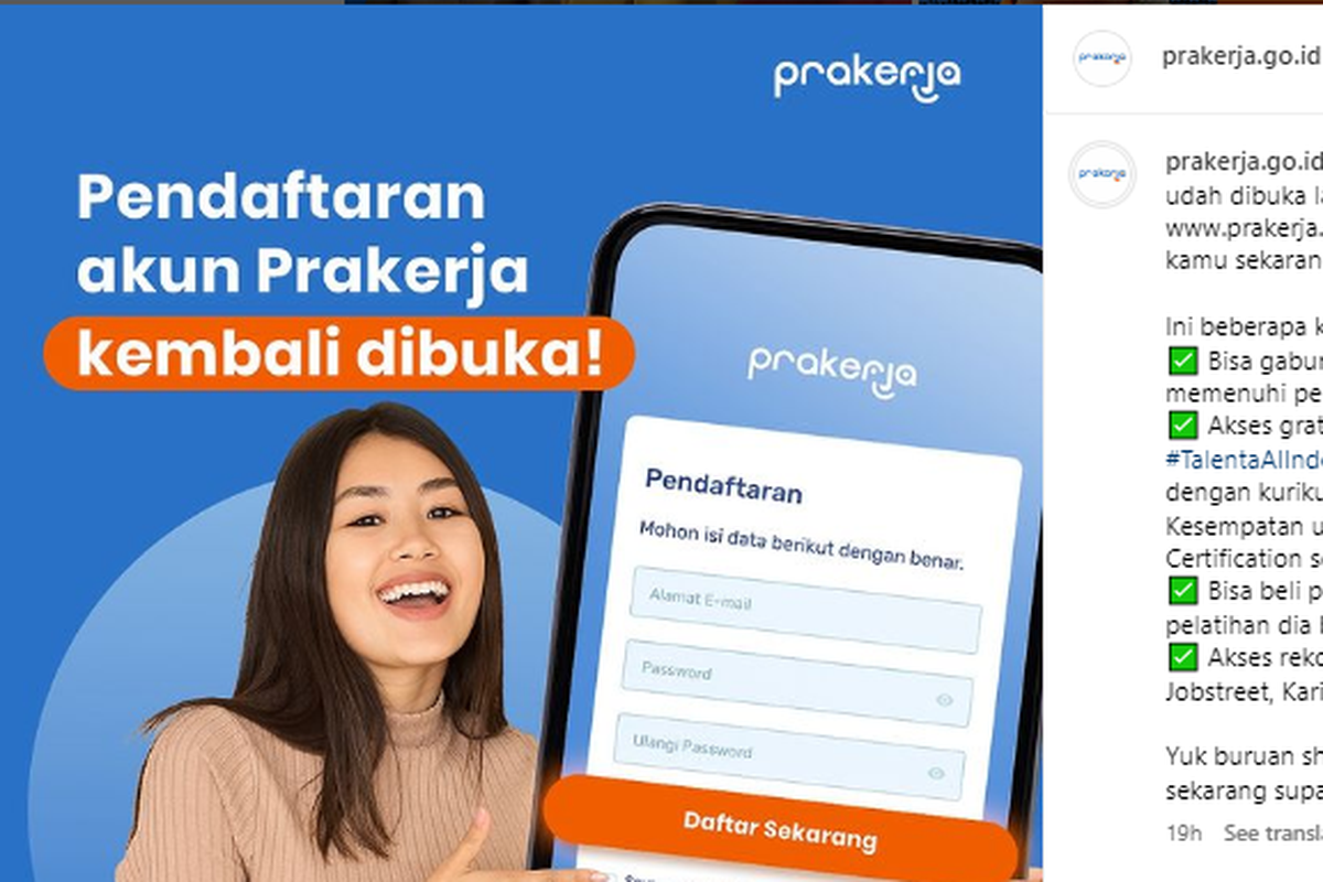 Pendaftaran Kartu Prakerja 2024 Telah Dibuka, Simak Syaratnya