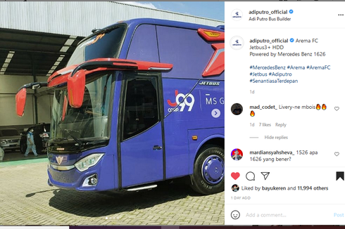 Bus Baru Arema FC dari Karoseri Adiputro, Ada PS5 di Kabin