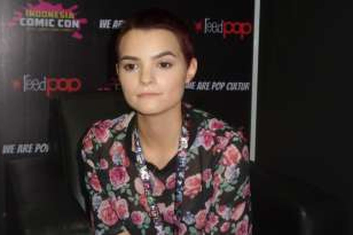 Brianna Hildebrand, pemeran Negasonic Teenage Warhead dalam film Deadpool, menjadi bintang tamu pada gelaran Indonesia Comic Con 2016 di JCC Senayan, Jakarta Selatan, Sabtu (1/10/2016). 