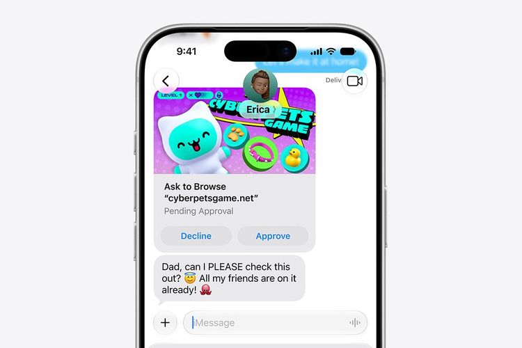 Fitur keamanan anak di iOS 27.