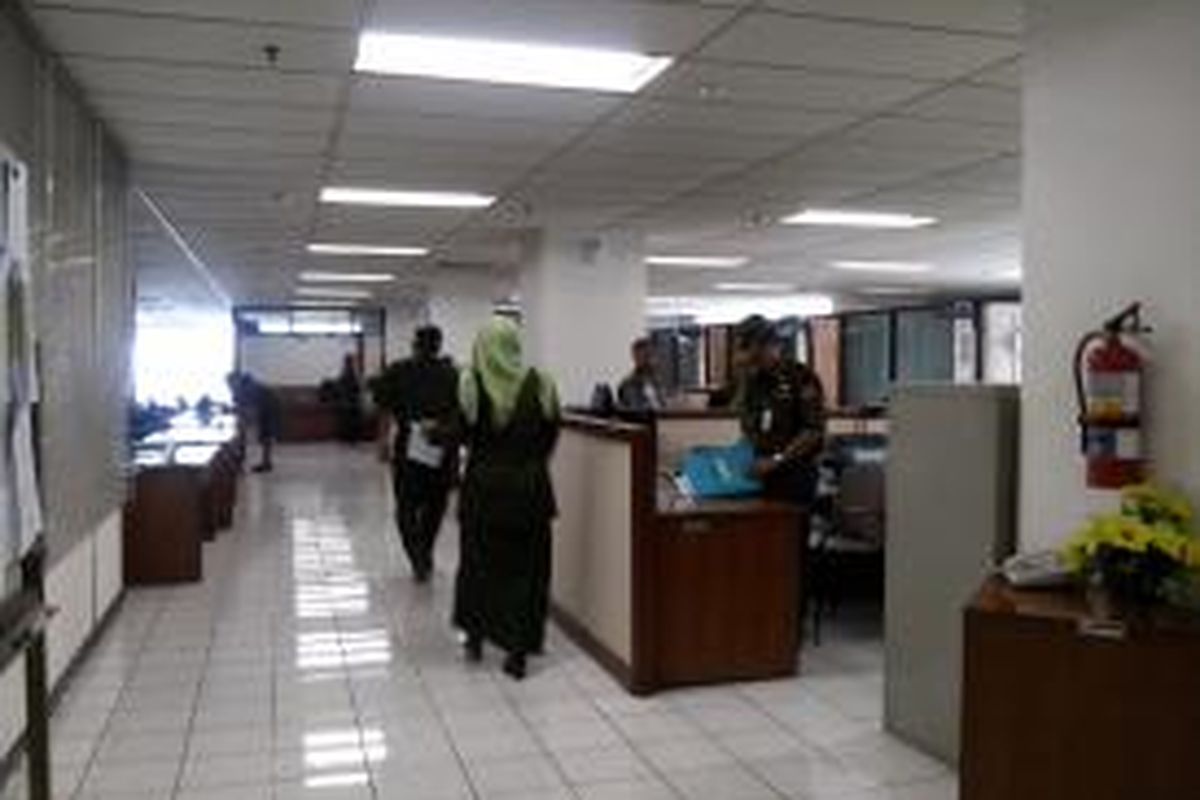 Suasana di kantor Wali Kota Jakarta Utara di hari pertama masuk kerja setelah libur lebaran.