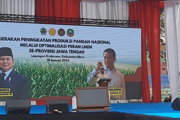 Menteri Pertahanan RI, Prabowo Subianto melakukan kunjungan kerja ke Kabupaten Blora, Jawa Tengah, Kamis (18/1/2024)