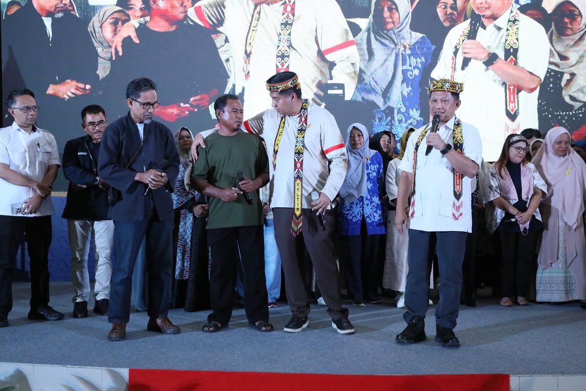 Mendagri Tito saat menghadiri acara Kolaborasi Pembiayaan Perumahan dan Pemberdayaan Masyarakat di Gedung Ahmad Yani Raider 600, Kelurahan Manggar Baru, Kota Balikpapan, Kalimantan Timur (Kaltim), Selasa (5/5/2026).