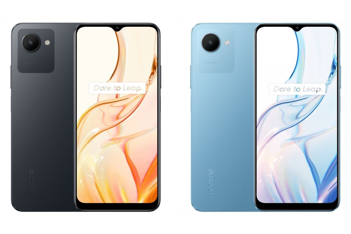 Realme C30s varian warna Stripe Black dan Stripe Blue.