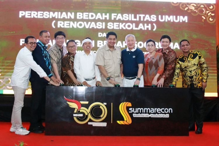 Pencanangan Bedah 500 Rumah dan Renovasi Sekolah oleh PT Summarecon Agung Tbk di Bekasi, Kamis (21/8/2025).