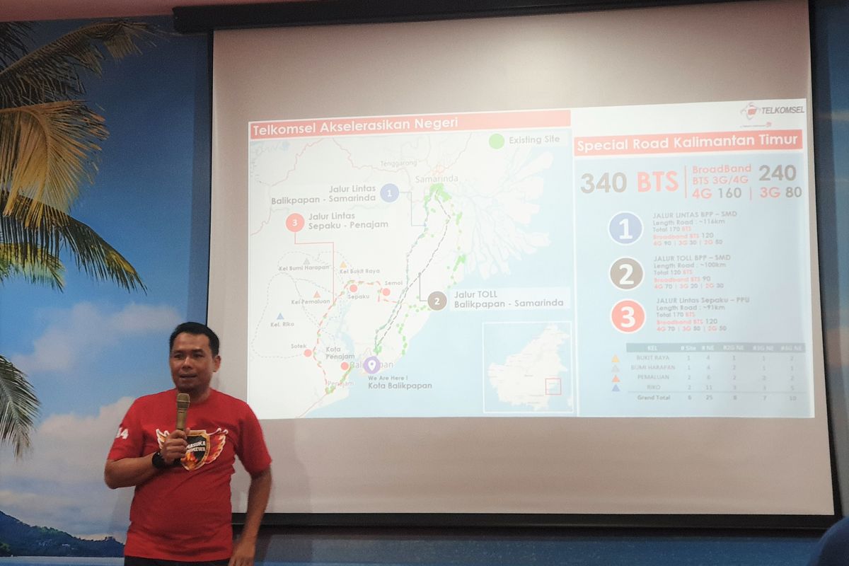 GM Network Operation Quality Management Telkomsel Regional Kalimantan, Rahmad Putra Jaya di acara Media Update Telkosmel di Balikpapan, Senin (23/9/2019).