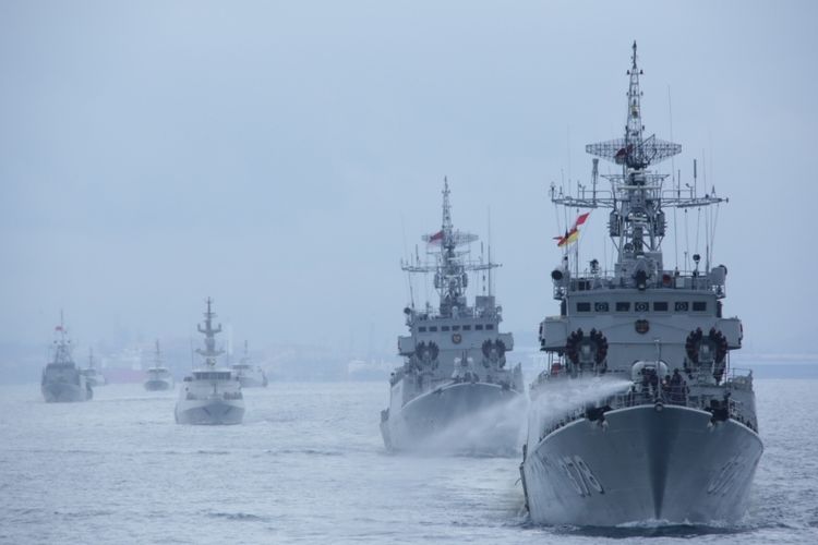 Indonesian Navy ships on the South Natuna Sea, Wednesday (25/11/2020)