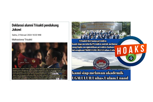INFOGRAFIK: Beredar Hoaks Bernarasi Alumni Trisakti Dukung Jokowi 