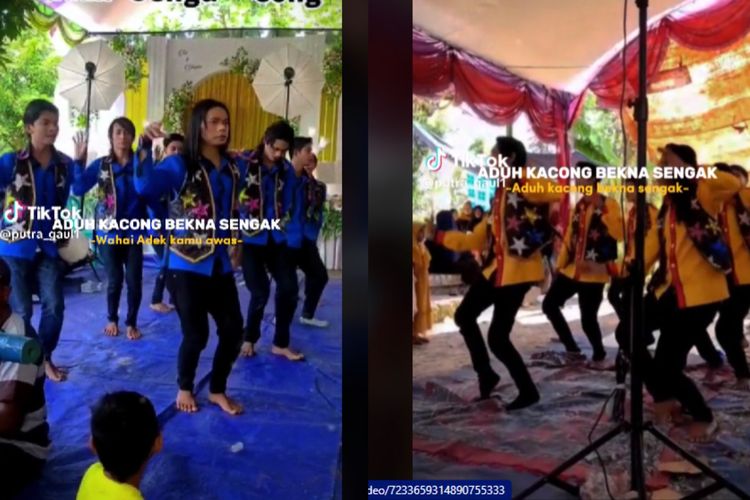 Unggahan yang memperlihatkan sekelompok pria menari dengan iringan lagu Aduh Kacong Bekna Sengak, viral di Tiktok selama beberapa hari terakhir.