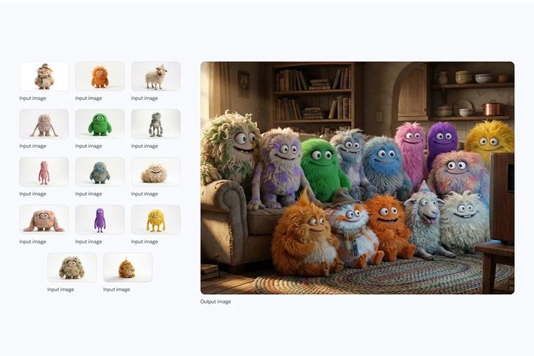 Ilustrasi menggabungkan 14 gambar sekaligus dalam satu gambar kartun