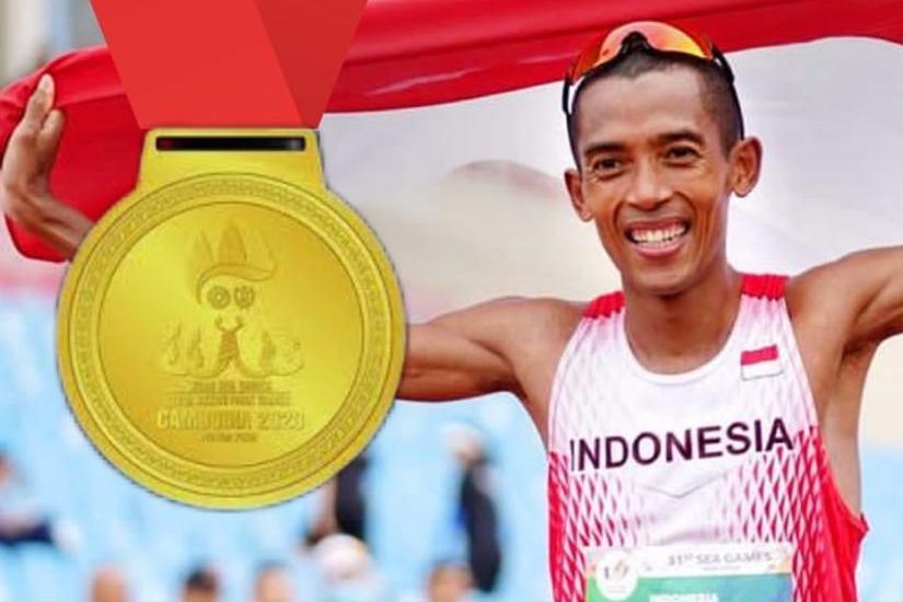 Cerita Atlet Perwira TNI AD Agus Prayogo Raih Emas SEA Games 2023: Lari di Tengah Suhu 40 Derajat, Penerangan Gunakan Lampu Mobil