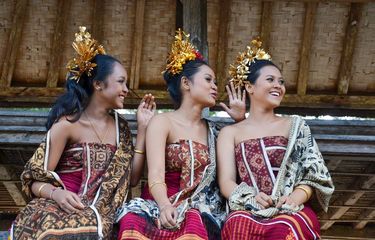 Ilustrasi kain tenun khas gringsing.