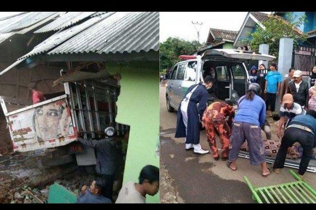 
Kecelakaan maut di Garut, tepatnya Kampung Harendong, Desa Sindang Galih, Kecamatan Karangpawitan, Jawa Barat. Adanya sebuah truk seruduk Madrasah, Jumat (2/4/2021). 
