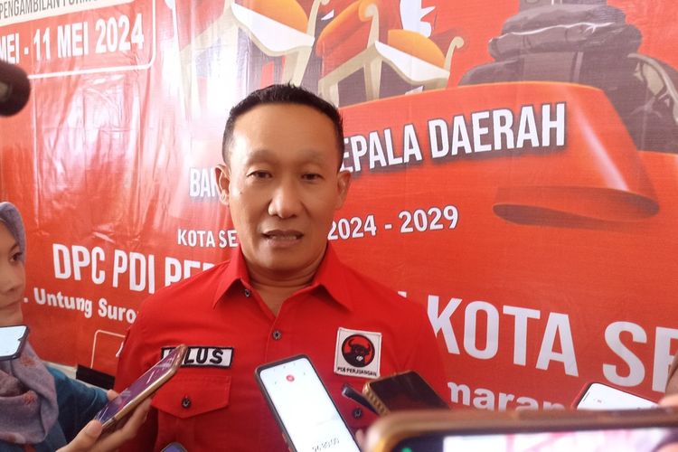 Sekretaris DPC PDI-P Kota Semarang Kadar Lusman atau Pilus saat ditemui di Kantor DPC PDI-P Kota Semarang, Jawa Tengah. Selasa (7/5/2024). 
