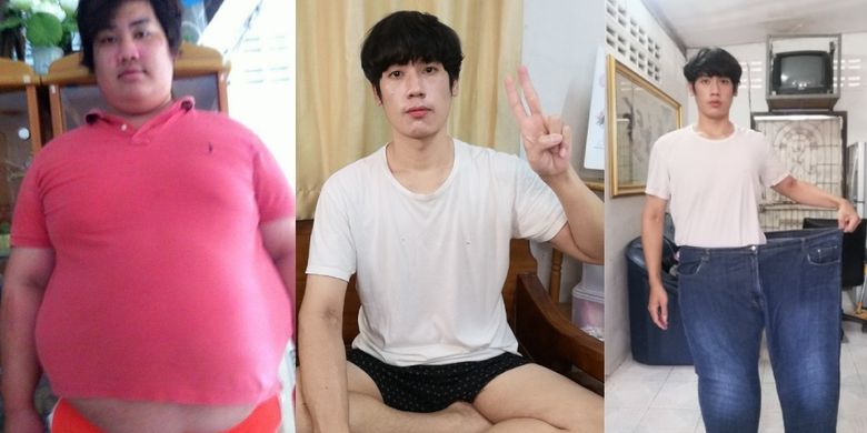 Nes Chedtragull, seorang pria asal Thailand, membagikan momen dirinya berhasil menurunkan berat badan dari 156 kg ke 75 kg hanya dalam waktu setahun.