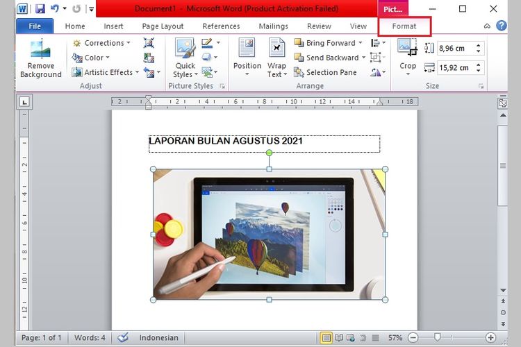 Cara memasukkan gambar di Microsoft Word