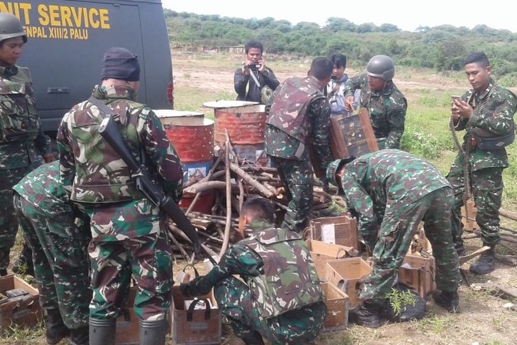 Detasemen Peralatan XIII/2 Palu musnahkan amunisi bahan peledak, Selasa (25/6/2019)