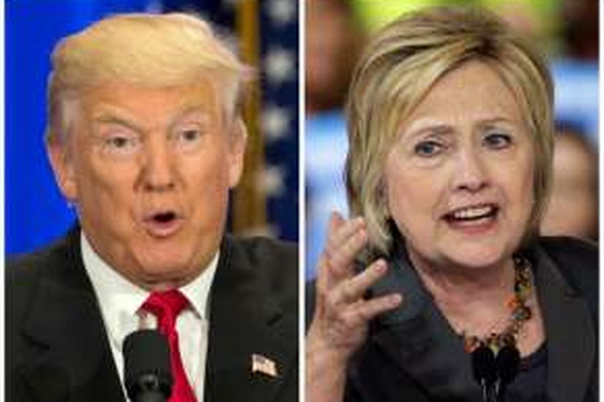 Calon Presiden AS Donald Trump dan Hillary Clinton.