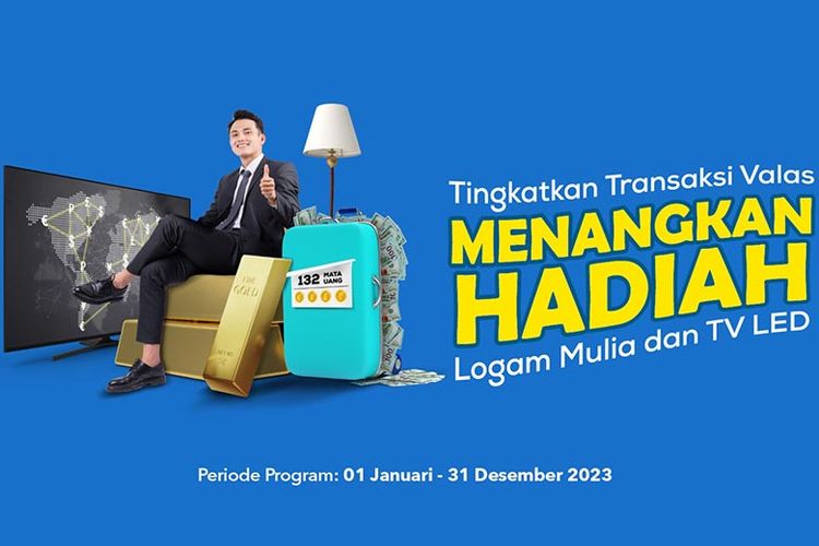 Transaksi valas dengan Bank BJB bisa menangkan logam mulia dan TV LED. 