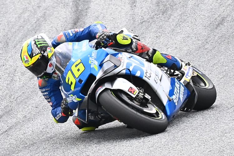 Joan Mir saat berlaga di MotoGP Styria. (Photo by Joe Klamar / AFP)