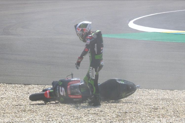 Johann Zarco terjatuh di tikungan dan lap kedelapan.