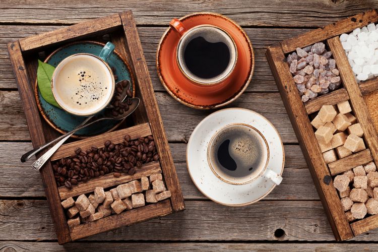 Ilustrasi kopi dan gula
