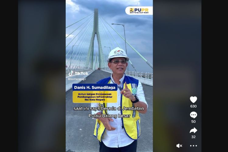 Kementerian PUPR membeberkan progres pembangunan infrastruktur menuju Ibu Kota Nusantara (IKN) melalui sebuah video TikTok yang diunggah Rabu (1/2/2023).