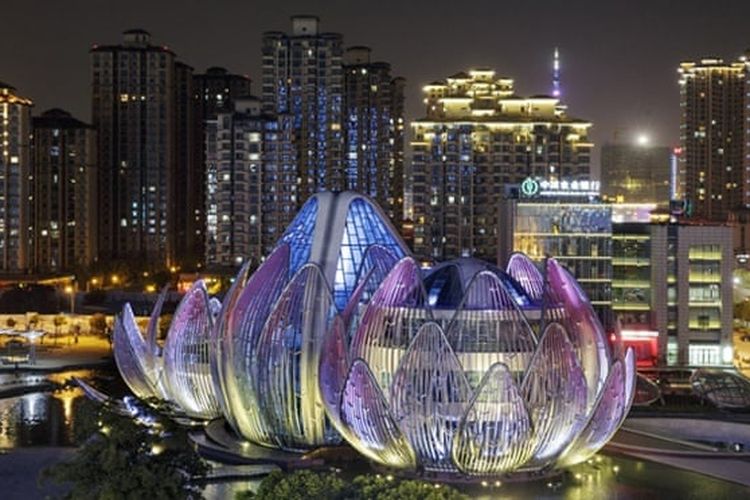 Lotus Building di kota Wujin, Provinsi Jiangsu, China.