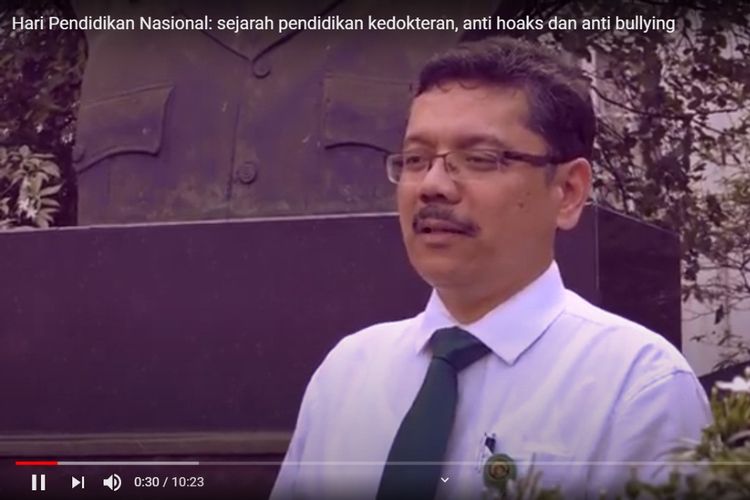 Tangkapan layar dari kanal Youtube Ari Syam pada Hardiknas 2018.