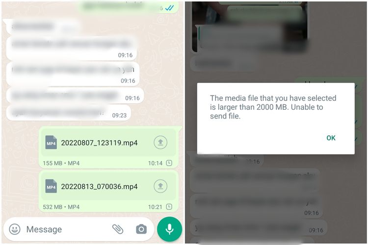 Ilustrasi file WhatsApp yang dikirim maksimal 2 GB.