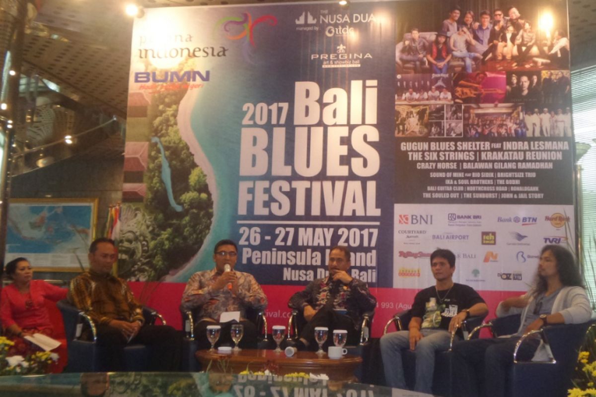 Konferensi pers Bali Blues Festival 2017 di Kementerian Pariwisata, Jakarta Pusat, Rabu (17/5/2017).