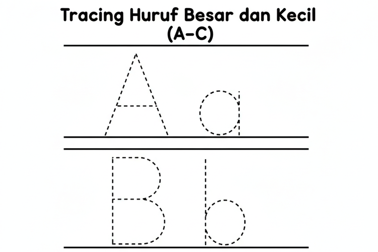 Worksheet TK Menulis Huruf Besar dan Kecil