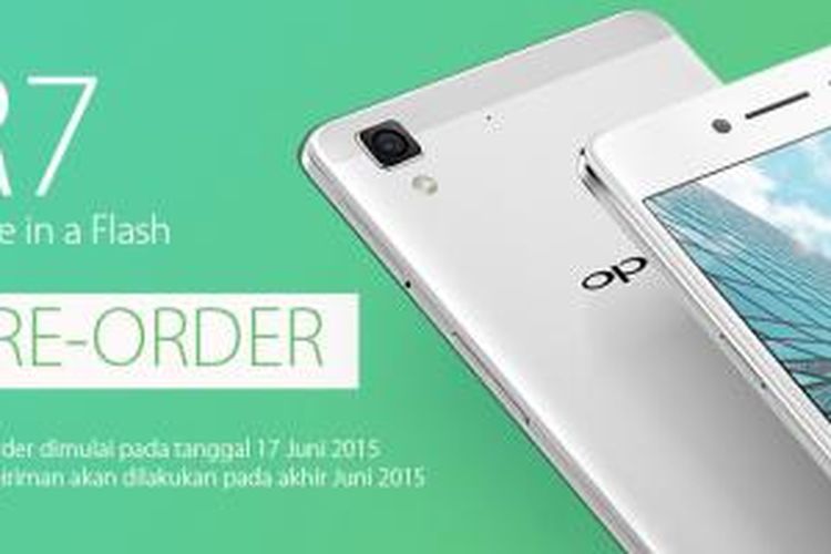 Informasi terkait penjualan Oppo R7 sendiri sudah terdengar sejak awal Juni 2015. Namun, baru secara resmi pre-order di Indonesia mulai 17 Juni 2015 dan pengiriman barang akan dilakukan pada akhir Juni 2015.
