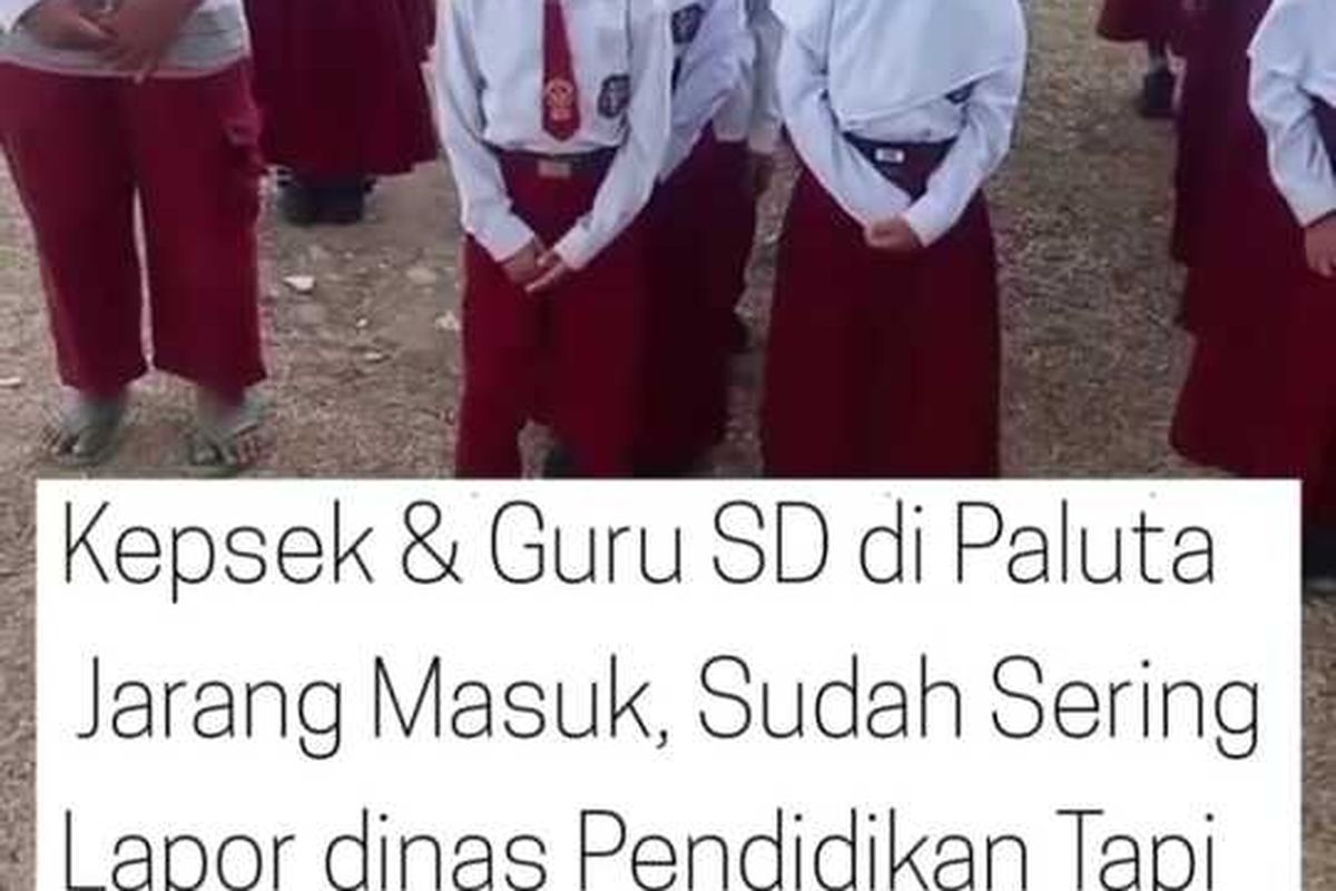 Tangkapan layar dari video viral, yang menunjukkan siswa SDN 101290 Desa Satahi Galanggang, Kecamatan Padangbolak, Kabupaten Padanglawas Utara (Paluta), Sumatera Utara yang terlantar hingga jam belajar sekolah berakhir, tanpa kehadiran guru dan tenaga pengajar.