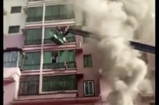 Pemuda di China Gunakan "Crane" Selamatkan 14 Orang dari Gedung yang Terbakar