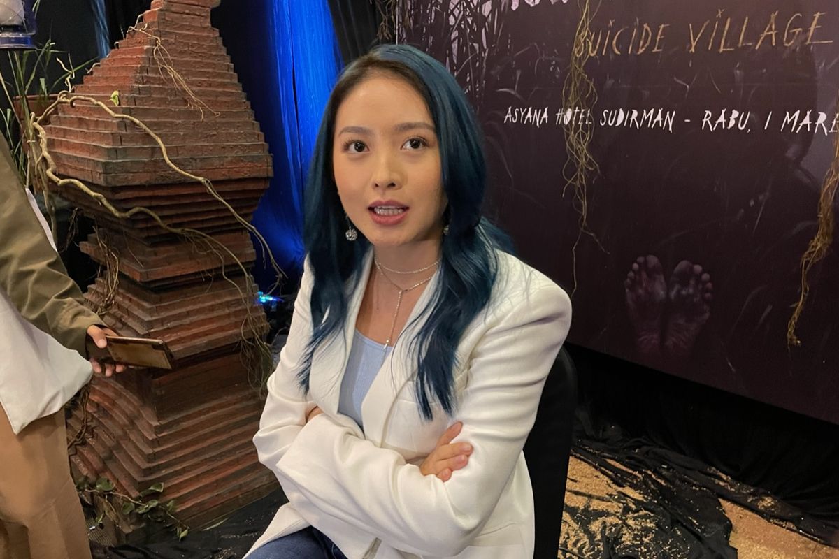 Natasha Wilona saat ditemui di kawasan Kemayoran, Jakarta Pusat, Rabu (1/3/2023).