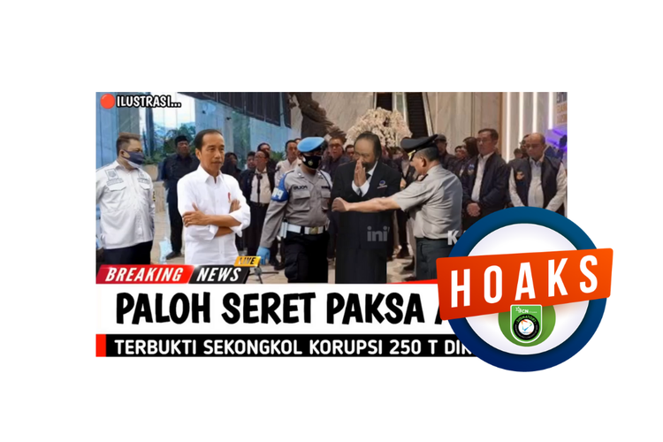 Hoaks, Surya Paloh diseret paksa aparat karena bersekongkol dalam kasus korupsi Rp 250 triliun di lingkungan Kementan