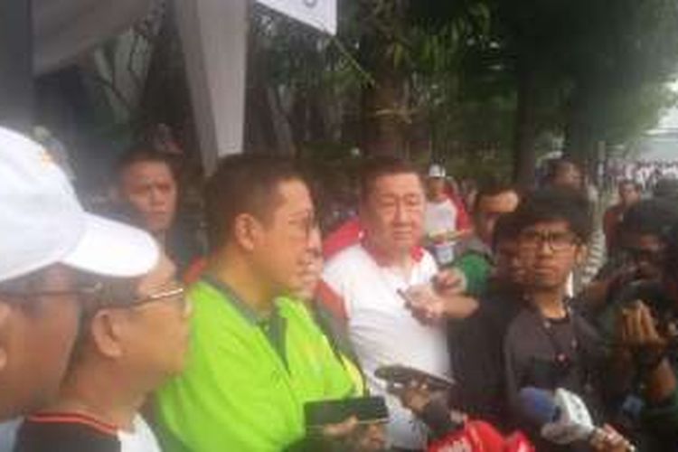 Menteri Agama Lukman Hakim Saifuddin di gerak jalan Kerukunan Umat Beragama di Car Free Day, Jakarta, Minggu (6/11/2016).