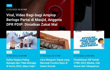 Berita viral dan populer Tren Selasa (28/3/2023). Video viral bagi-bagi amplop PDI-P di masjid