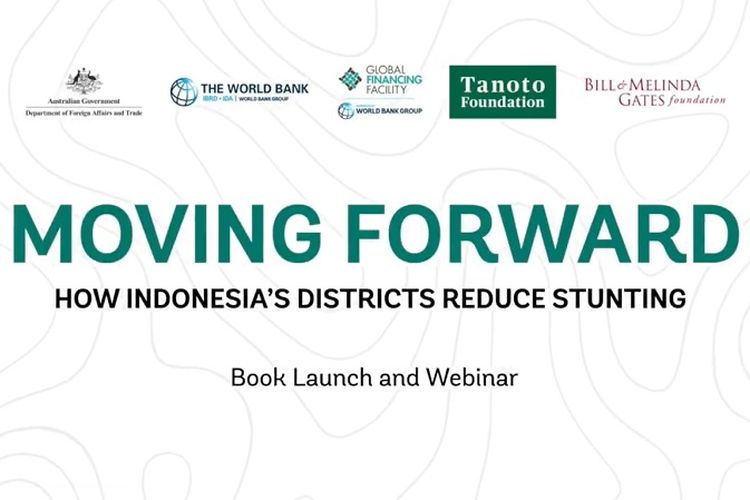 Peluncuran buku dan Webinar ?Melangkah Maju: Inisiatif Lokal Dalam Menurunkan Stunting di Indonesia? yang digelar secara virtual, Selasa (31/5/2022). 